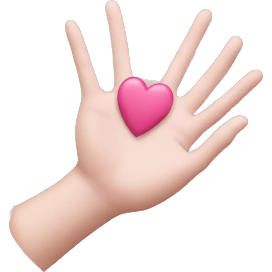 Pink heart hand  emoji