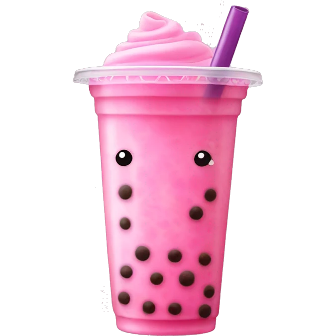 Pink bubble tea emoji