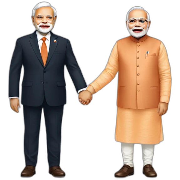 Narendra Modi and Italian prime minister holding hands  emoji