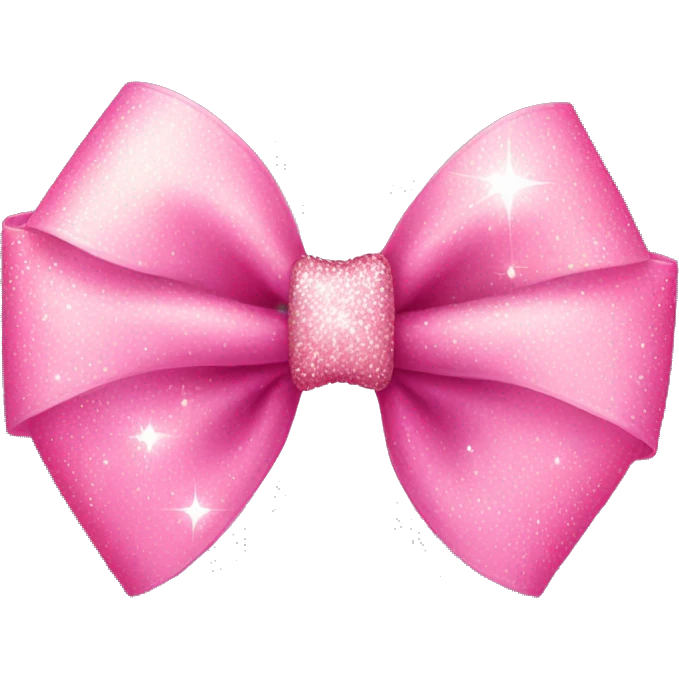 Pink bow with sparkles emoji