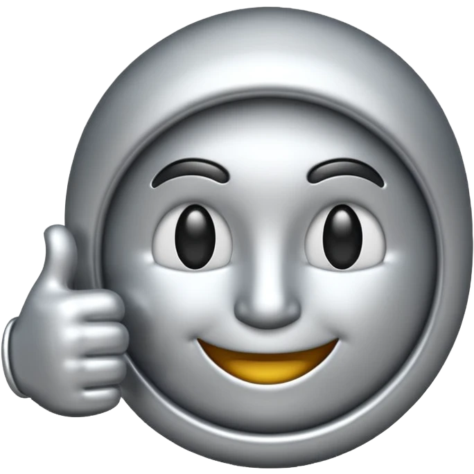 Create silver color emoji with likes thumbs  emoji