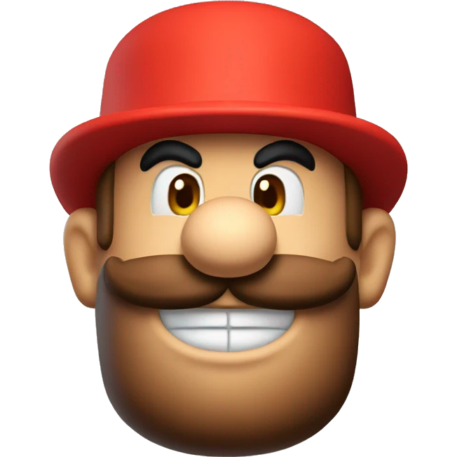 Mario, red, with a top hat emoji