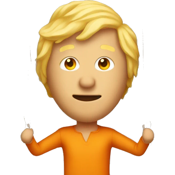 Blonde orange man as string puppet emoji