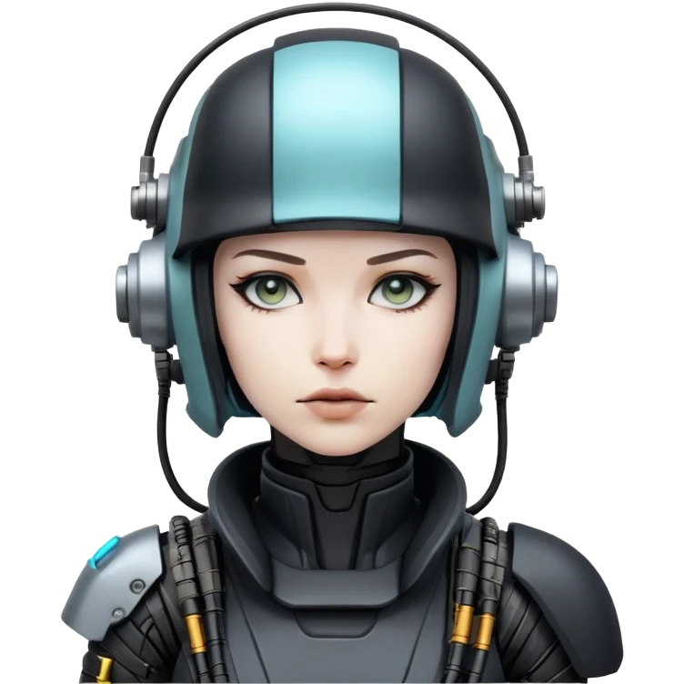 cyberpunk person in helmet with wires emoji