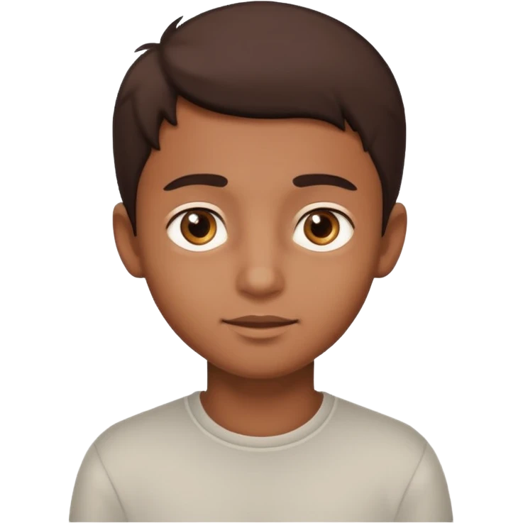 profile picture of a charming brown boy, bright eyes, simple background emoji