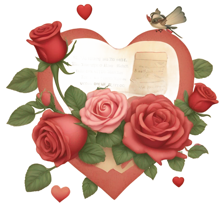 vintage valentine’s day card emoji