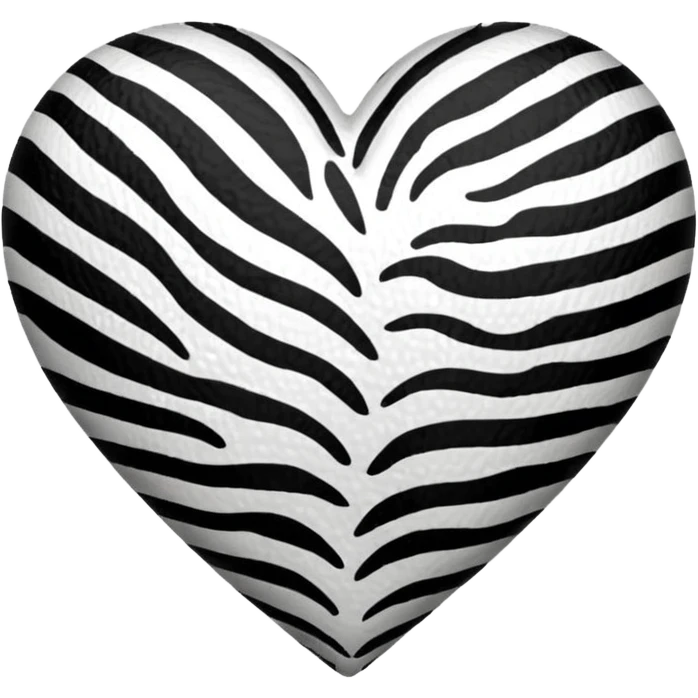 realistic zebra print heart emoji