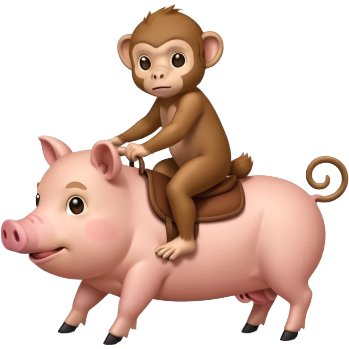 Monkey riding a pig emoji