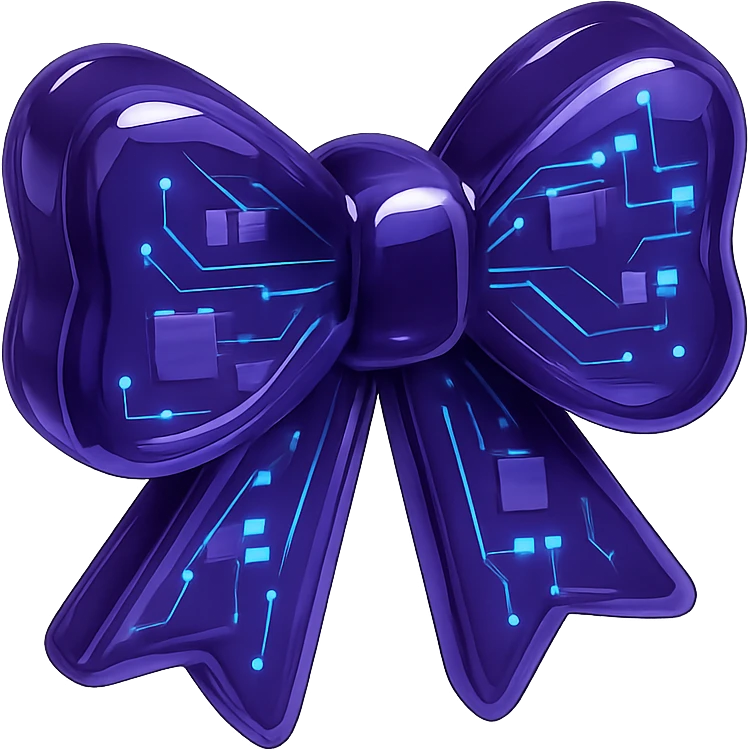 gothic bow, glossy circuit style emoji