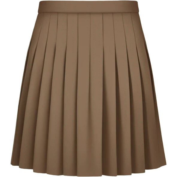 Brown pleated mini skirt, isolated emoji