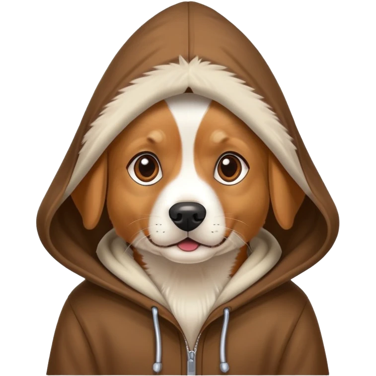 Dog wearing a hood emoji