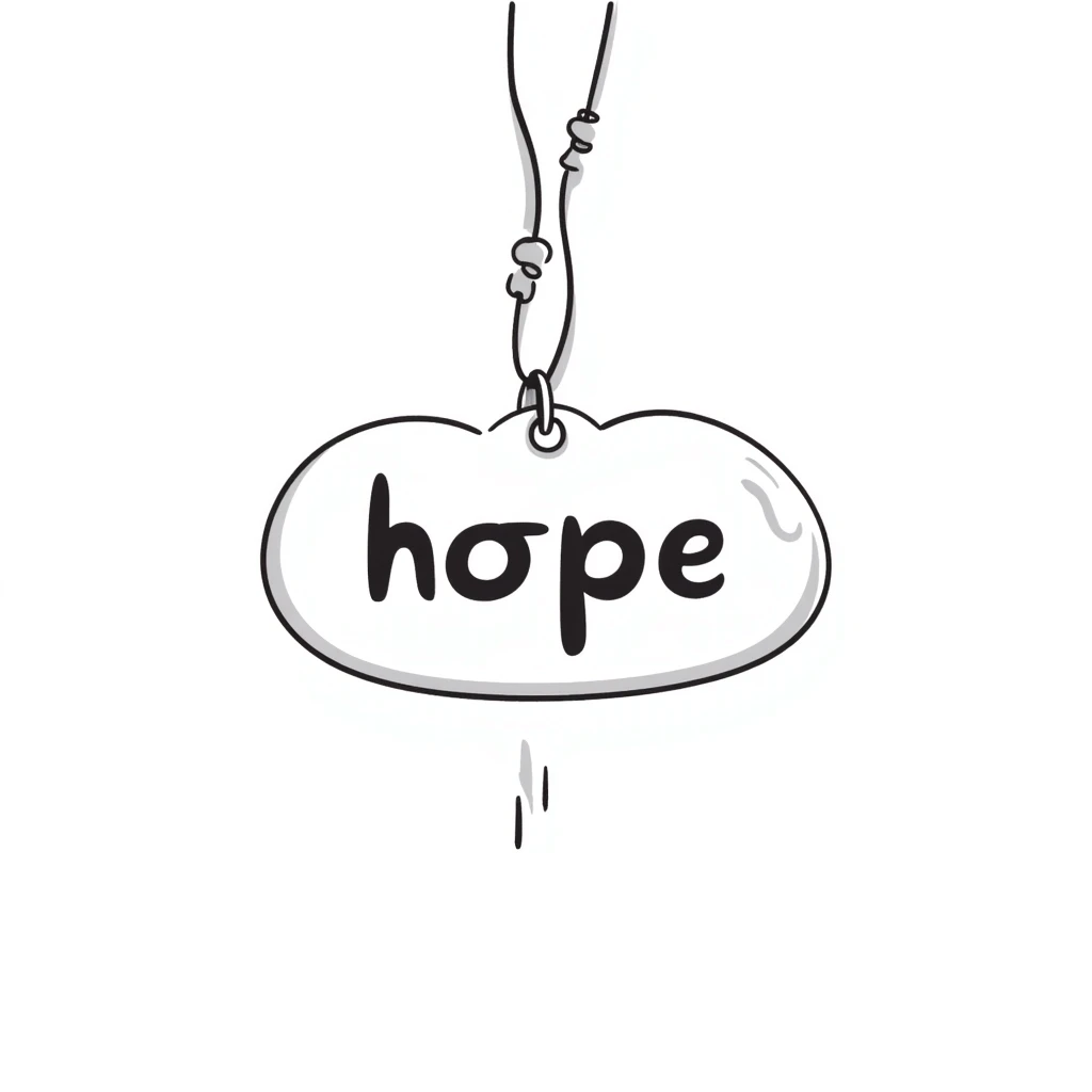 pendant with a motivational word like 'hope' or 'strength' on a chain emoji
