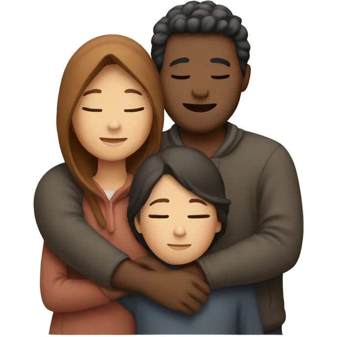 3 people hugging emoji