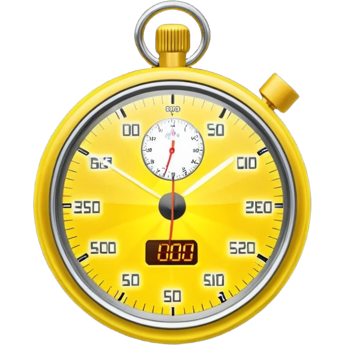 A yellow hologram of a stopwatch emoji