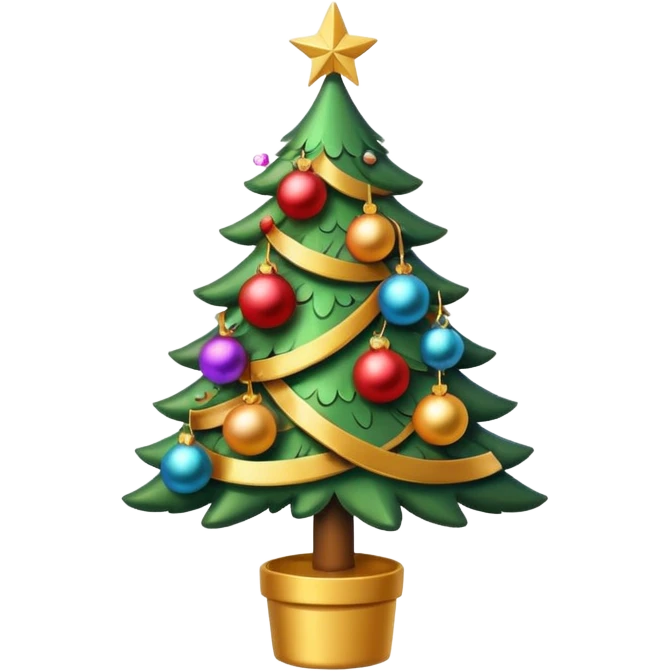 Christmas tree cute golden emoji