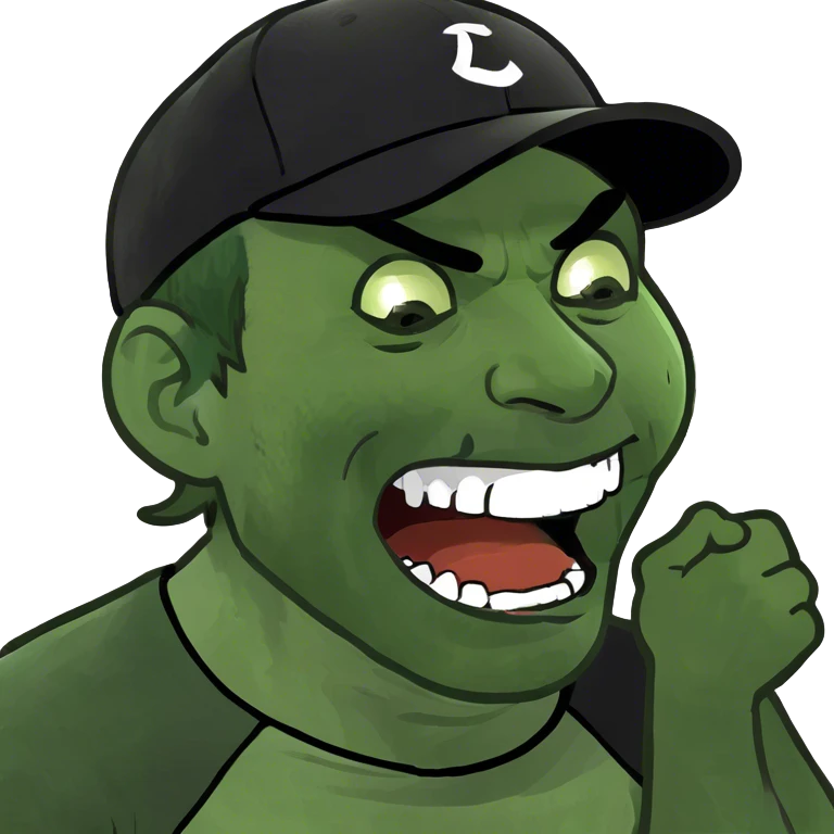Man choking himself and angry laughing  emoji