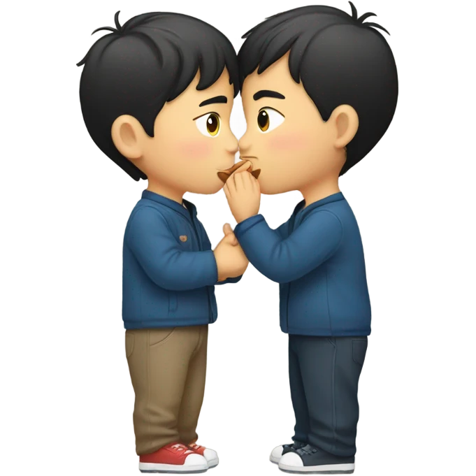 Kissing Korean boys  emoji