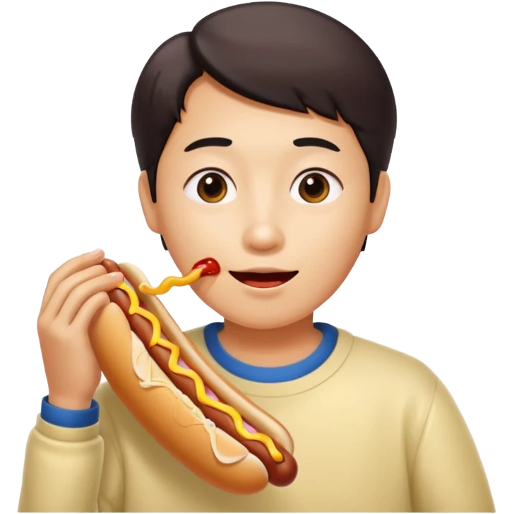 Asian eating dog anima emoji