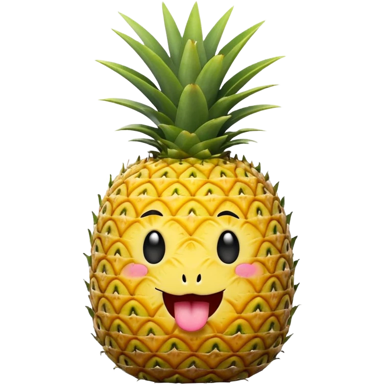 Pineapple winky face tongue out emoji