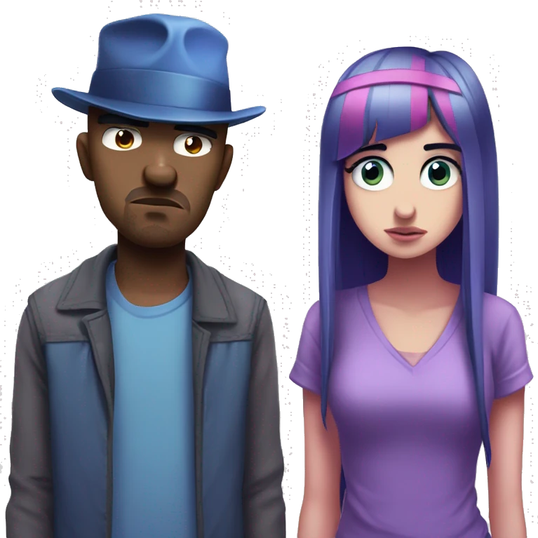 mordecai and twilight sparkle looking sad emoji