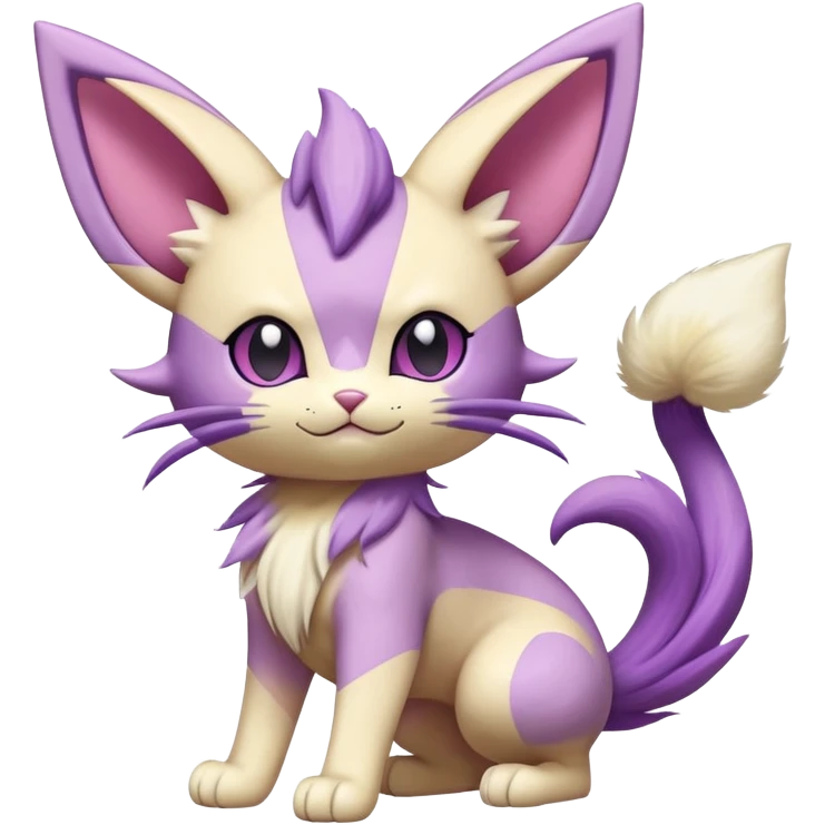 Meowth-Espeon-Skitty-Pokémon-Fakémon-hybrid-creature (full body) emoji