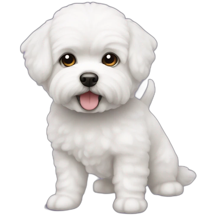perro bichon maltés blanco emoji