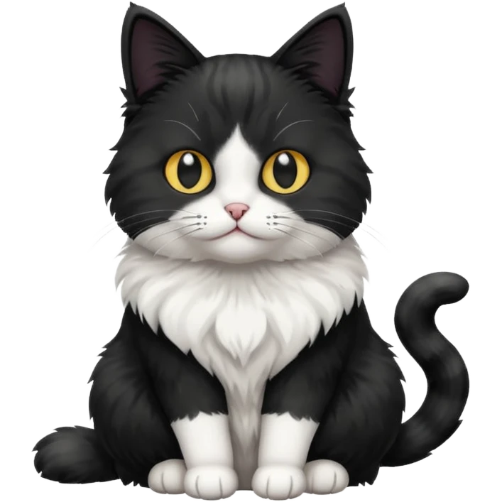 Black and white cat emoji