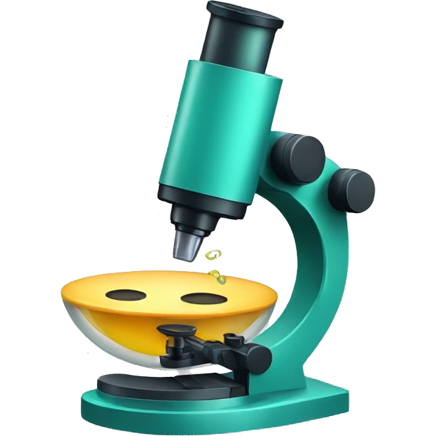 microscope with a face emoji