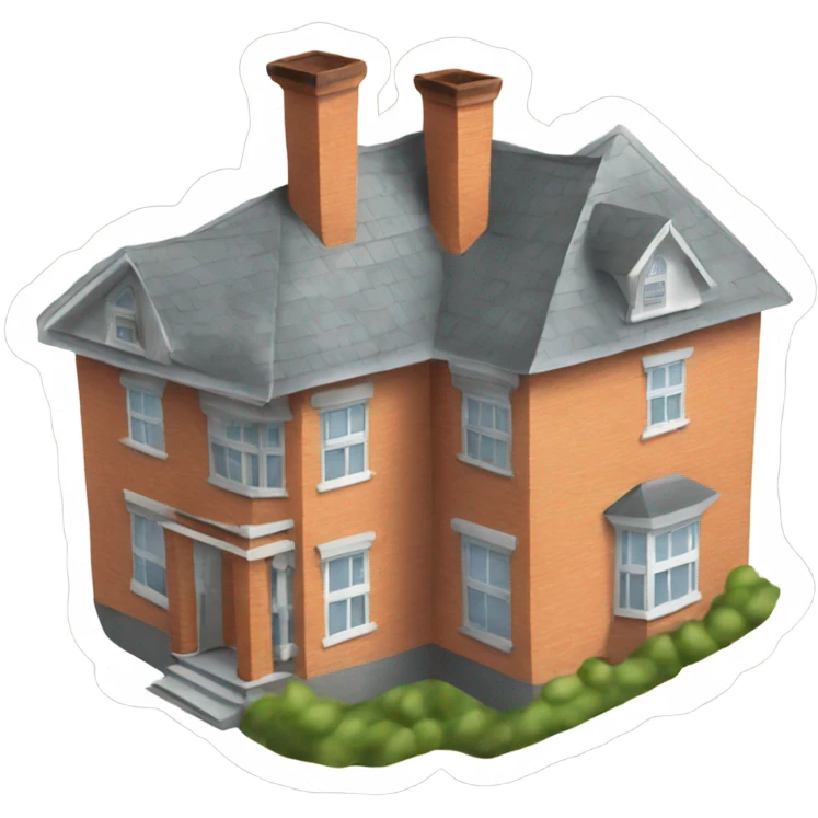 A large house with envelopes coming out the chimney  emoji