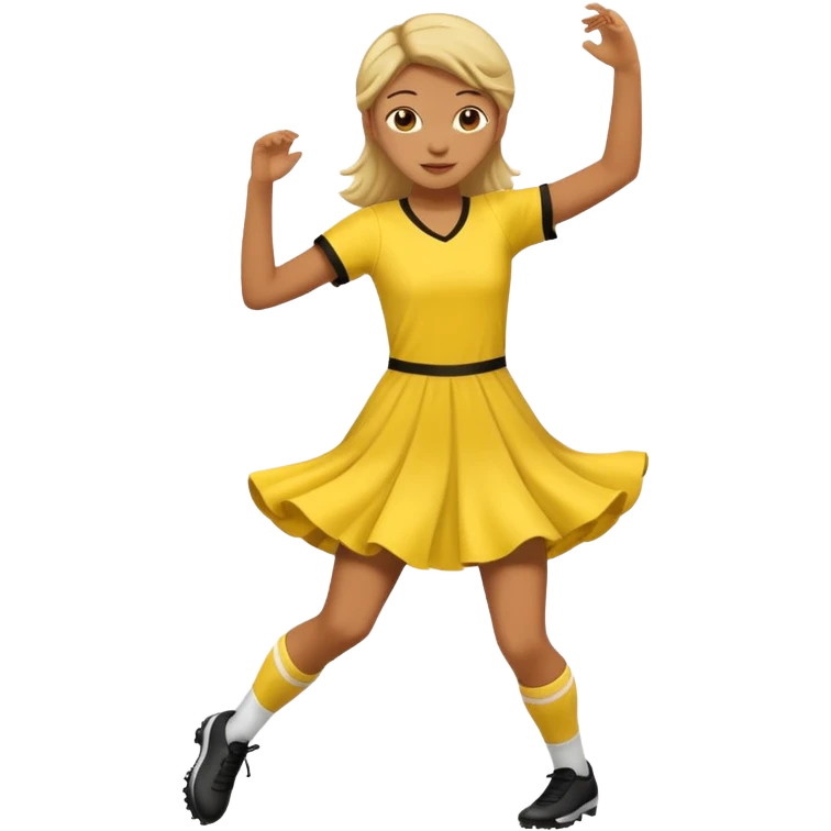 Soccer Player baoy dance in yellow dress emoji