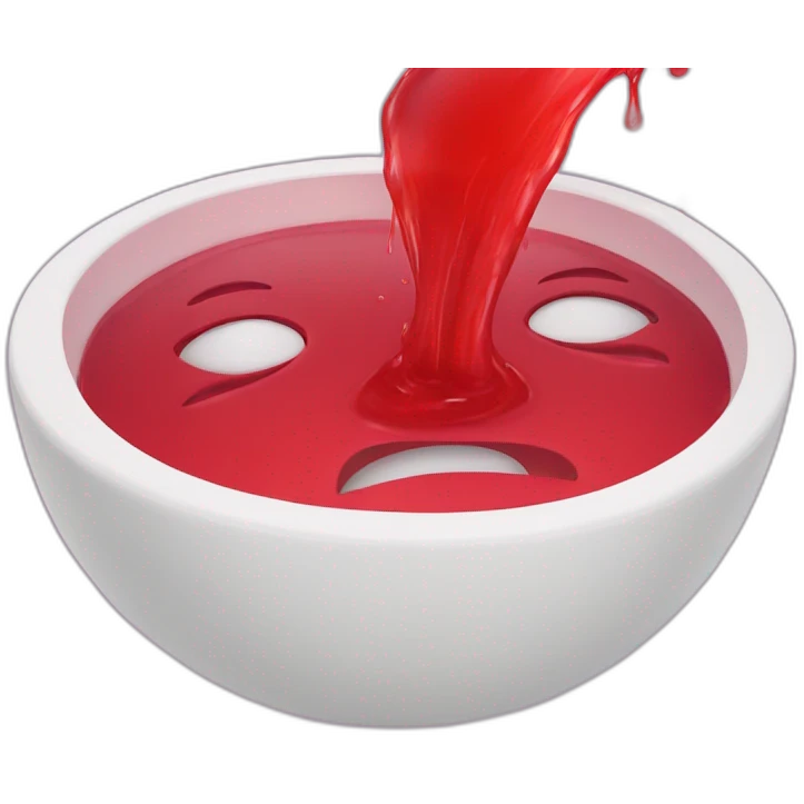 Face crying in a pool of red juice emoji