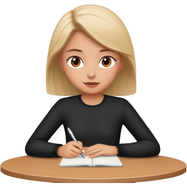 girl disscussion around a table emoji