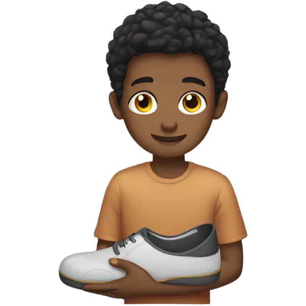 Boy holding a slipper emoji