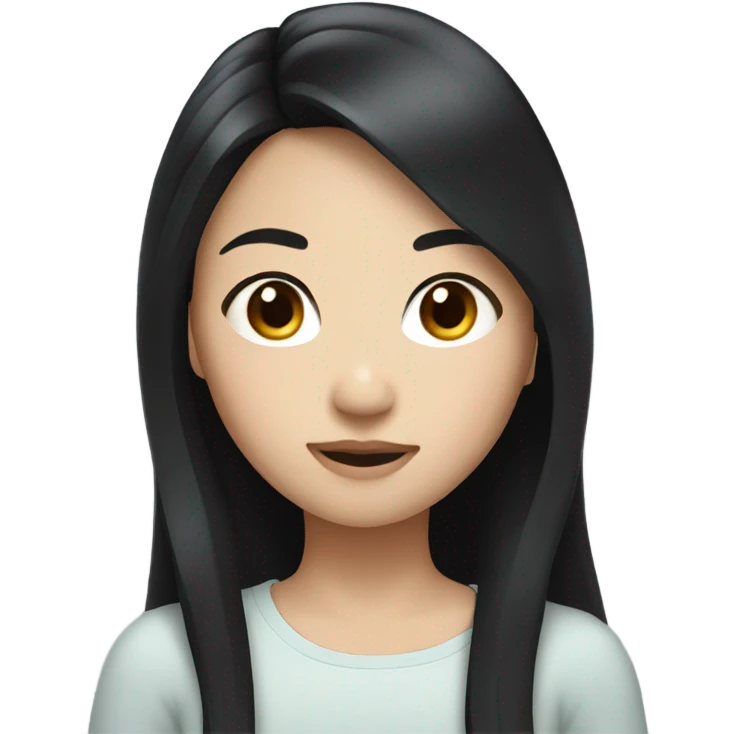 asian girl with white face and black hair  emoji