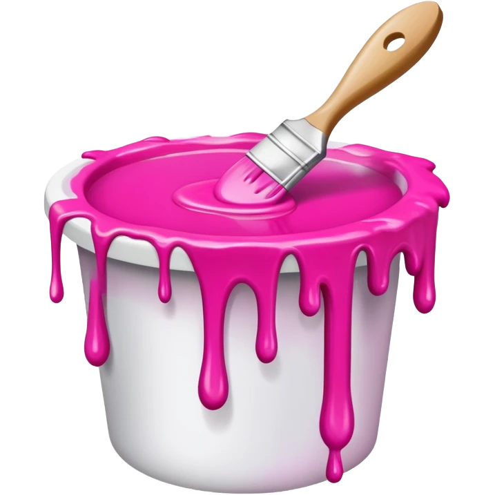  flying art brush dripping pink slop paint emoji