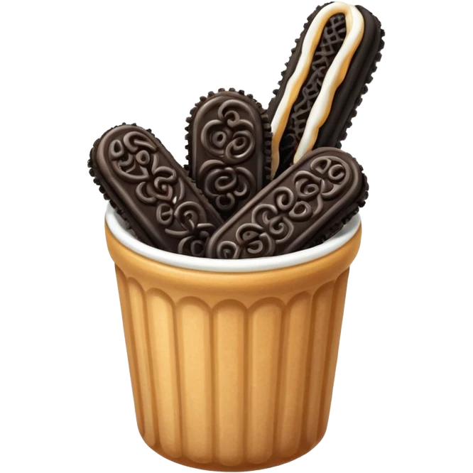 make the churros black like oreo cookie emoji