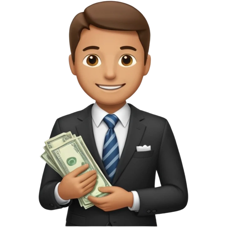 public official/politician/bureaucrat holding money emoji