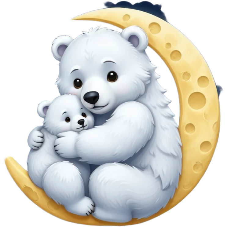 white bear hug moon emoji