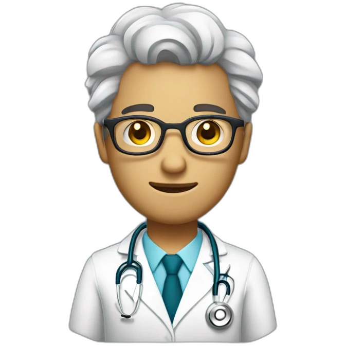 DOCTOR CON LENTES, DE TEZ OSCURA Y CABELLO LAZIO emoji
