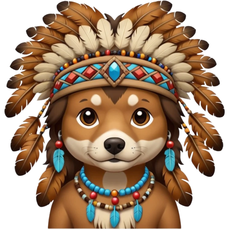 dog in a Native American costume emoji