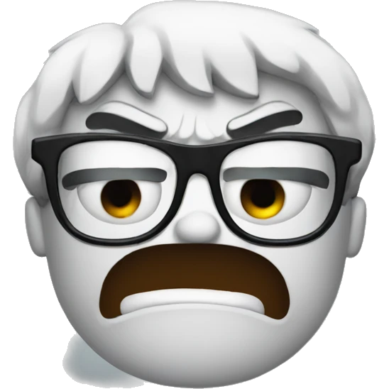Angry emoji with glasses emoji