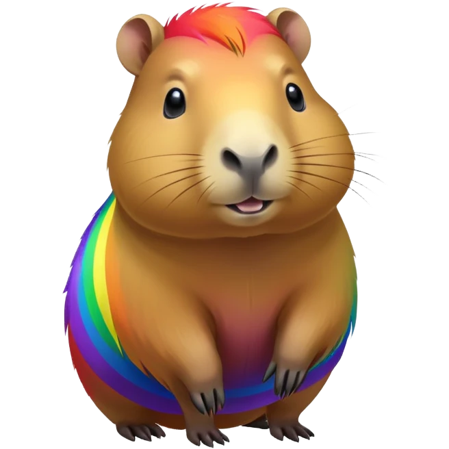 Rainbow capibara emoji