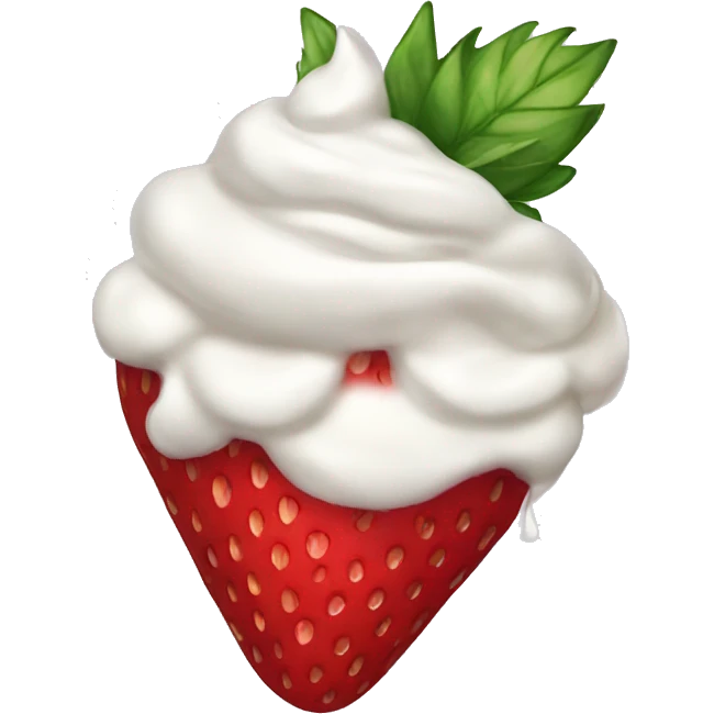 strawberries with whipped cream emoji