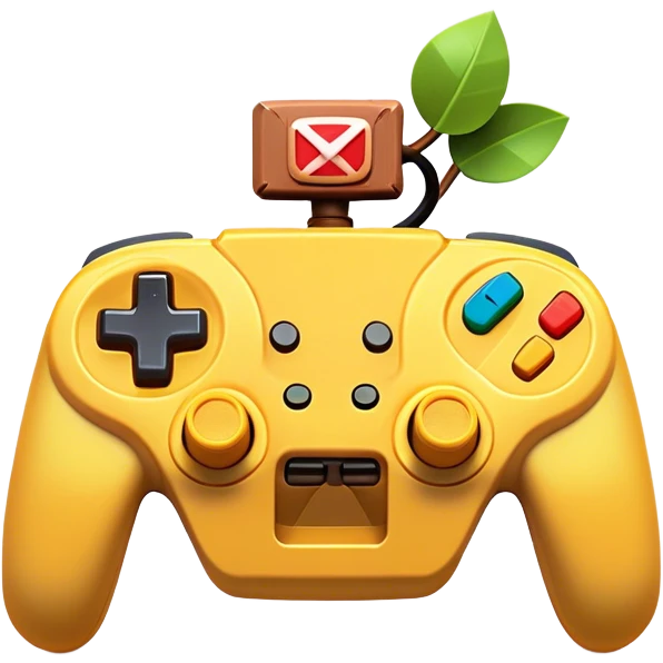 Clash of Clans aesthetic: Cinematic Playful Nintendo 64 Console Portrait Emoji, rendered in a 3D vector-style similar to standard emojis with minimal shading and bold, simplified shapes. A compact, distinct form with signature details, softly glowing with a nostalgic gaming charm. Simplified yet unmistakably iconic, highly detailed and consistent, glowing with a soft radiance and high shine. Stylized with a touch of retro gaming magic and a soft glowing outline, capturing the essence of a beloved gaming relic with a friendly, playful manner! emoji