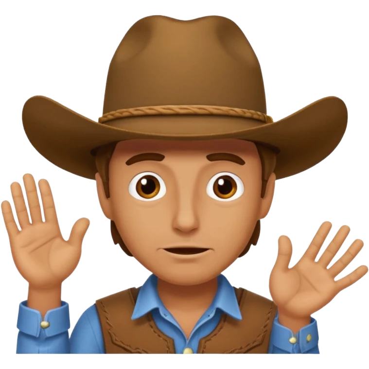 cowboy making oops expression emoji