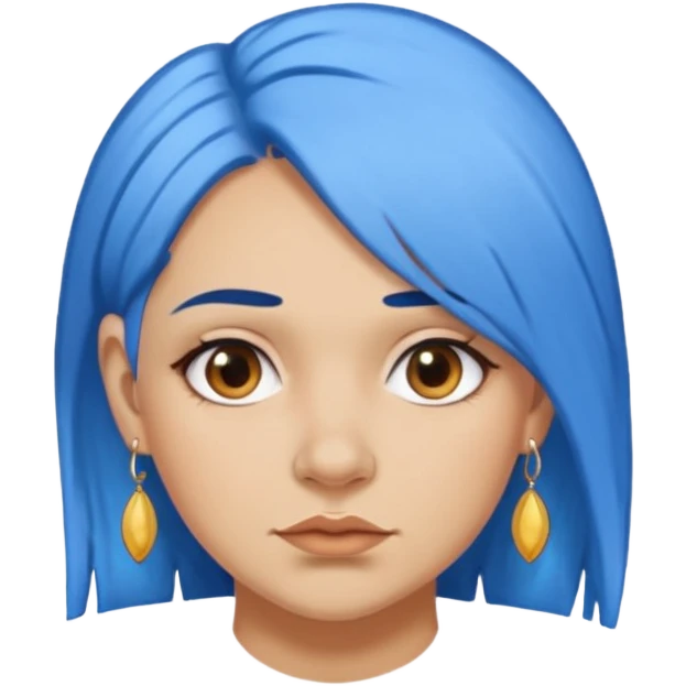 venice gondolier woman fat earring wearing blue hair face emoji