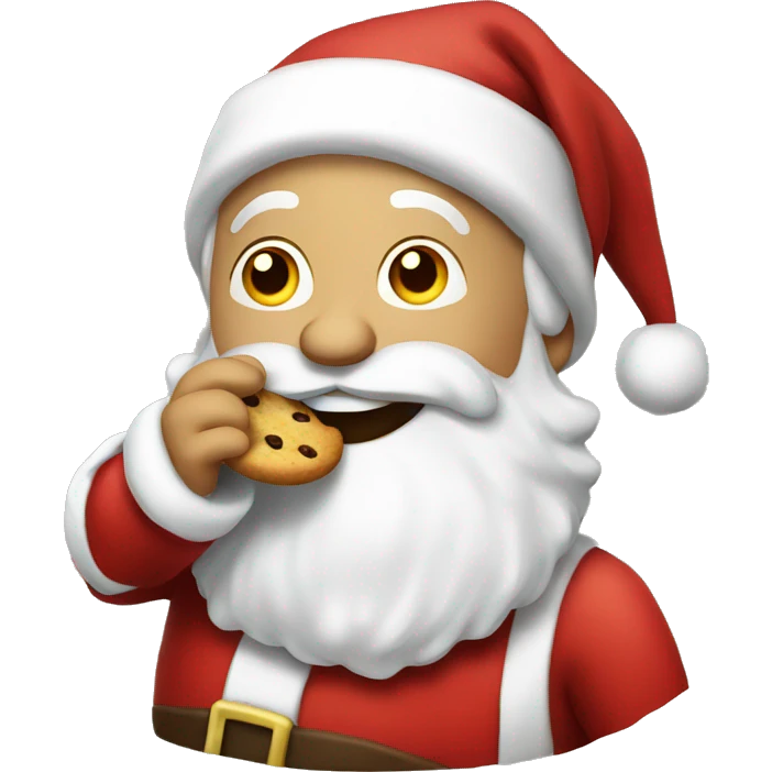 Santa eating cookies emoji