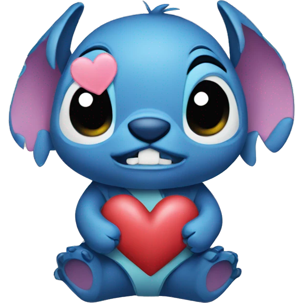 stitch with a heart  emoji