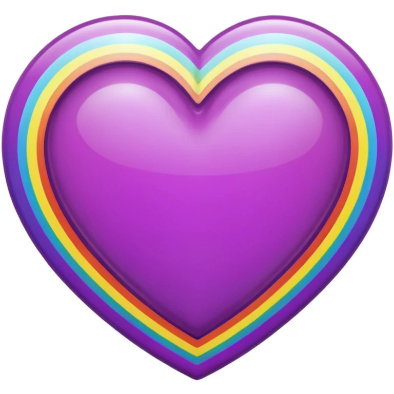 purple heart with a rainbow border emoji