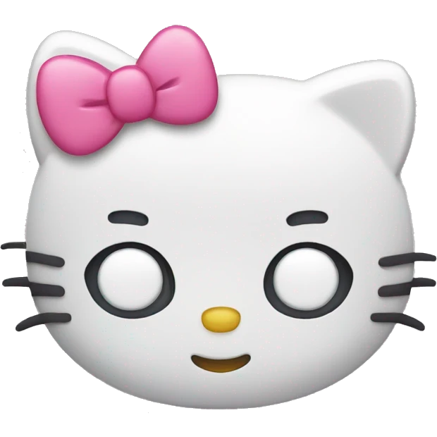 Hello kitty with a exhausted face  emoji